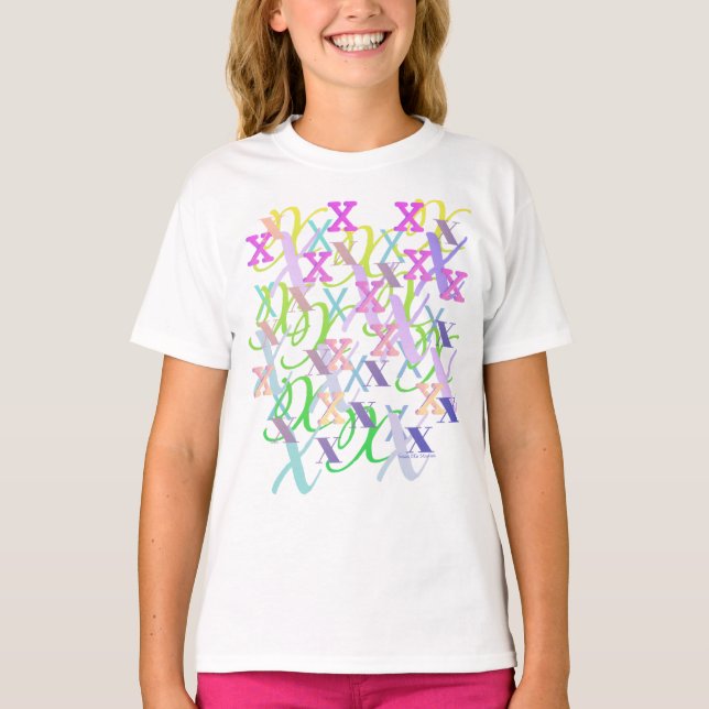Camiseta Confete de Letras "X" (Frente)