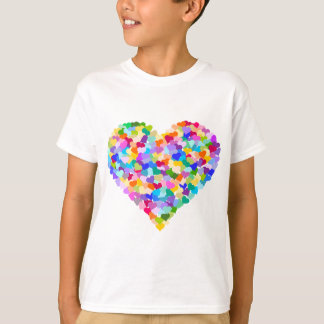Camiseta Confetes do coração do arco-íris