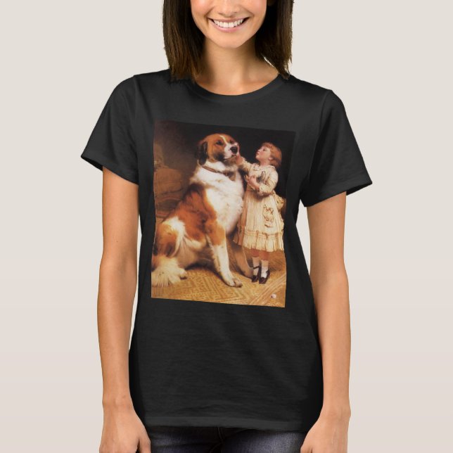 Camiseta Confiança de Charles Burton Barber, Cão São Bernar (Frente)