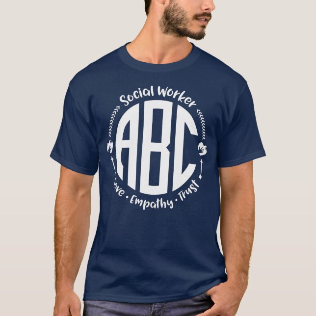 Camiseta Confiança de empatia com o amor do trabalhador soc (Frente)