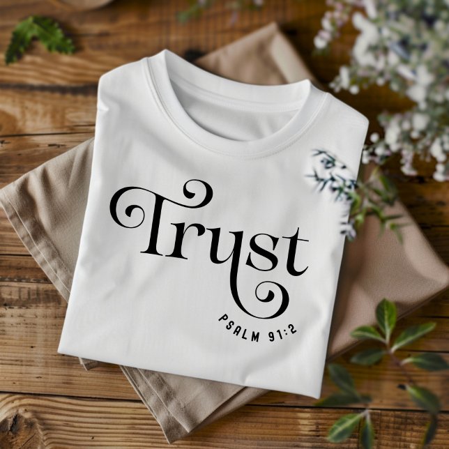 Camiseta Confiança em T-Shirt Cristã para Mulheres e Crianç (Criador carregado)