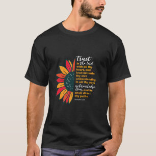Camiseta Confiança no Lorde Sunflower Provérbs 3 5 6 Mulher