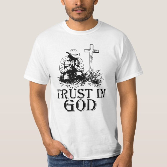 Camiseta Confie em Deus, Cowboy (Frente)