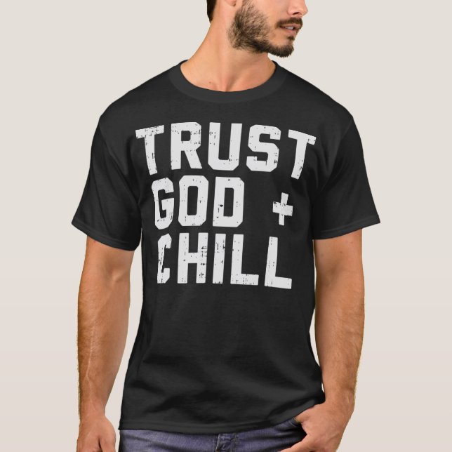 Camiseta Confie em Deus Enche Jesus Engraçado Fé Cristo Rel (Frente)