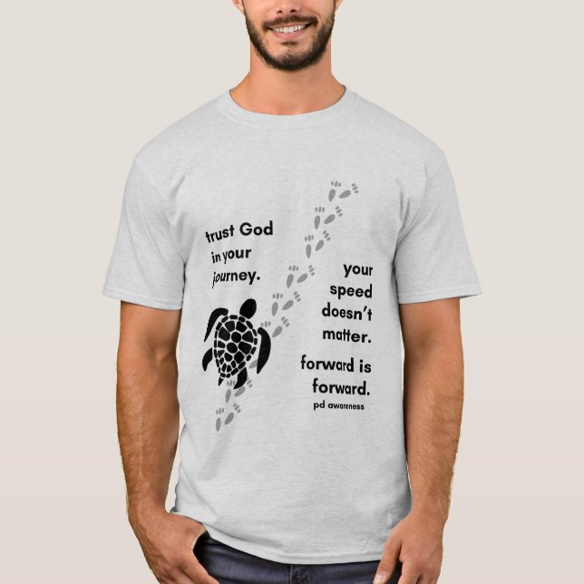 Camiseta Confie em Deus na sua jornada, T-Shirt MEN (Frente)