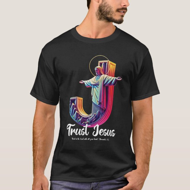 Camiseta Confie em Jesus (Provérbios 3:5) (Frente)