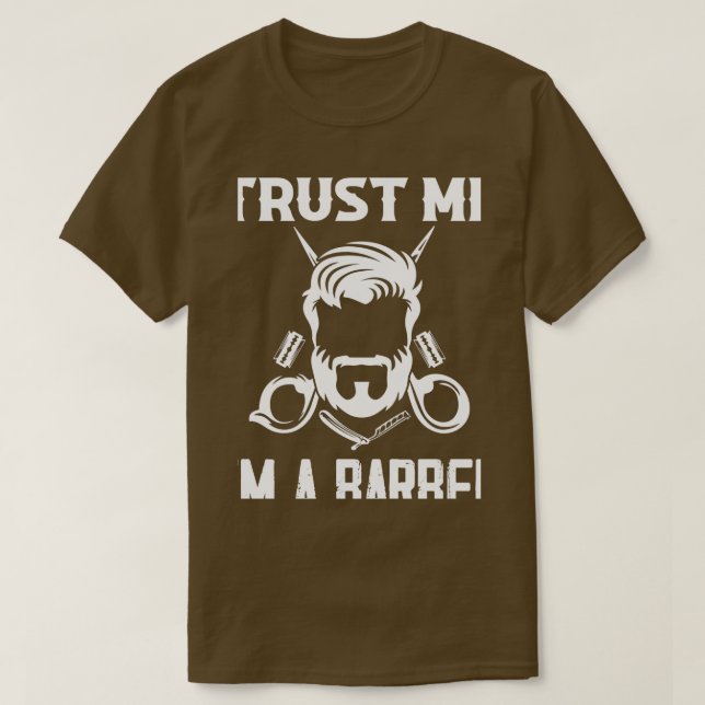 Camiseta Confie Em Mim Ix27m Um Cabelo Barbershop (Frente do Design)