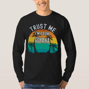Camiseta Confie em mim, sou da Guiana Tropical Trees Vintag
