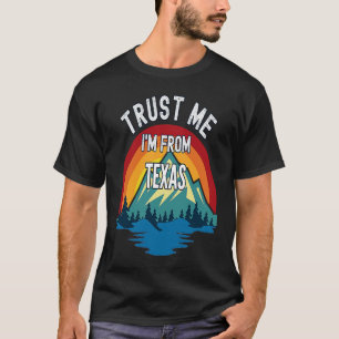 Camiseta Confie em mim sou do Texas Colorful Mountain Vinta