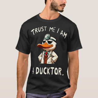 Camiseta Confie em mim, sou o Doutor Duck Back Impressão