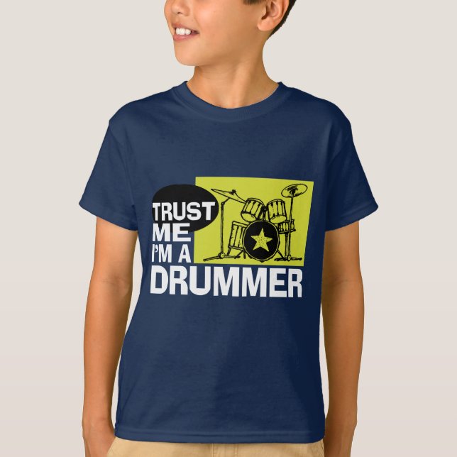 Camiseta Confie em mim, sou um Drummer (Frente)