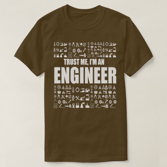Camiseta Confie em mim, sou um engenheiro 8 (Frente do Design)