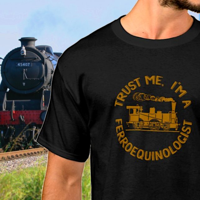 Camiseta Confie em mim, sou um Ferroequinologista Ventilado (Criador carregado)