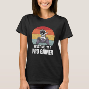 Camiseta Confie em Mim Sou um Gamer Pro Retrô Vintage Traba