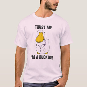 Camiseta Confie em Mim Sou Um Pato Médico Engraçado Sarcást