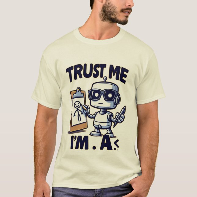 Camiseta Confie em mim, sou um S. Robot Design (Frente)