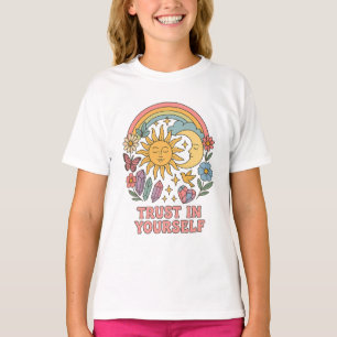 Camiseta Confie em si mesmo - Sol e Lua Psicodélicas Retro