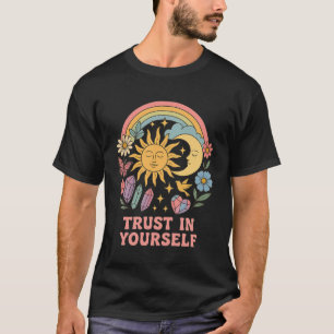 Camiseta Confie em si mesmo - Sol e Lua Psicodélicas Retro