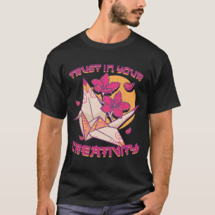 Camiseta Confie em sua criatividade, papel japonês Origami