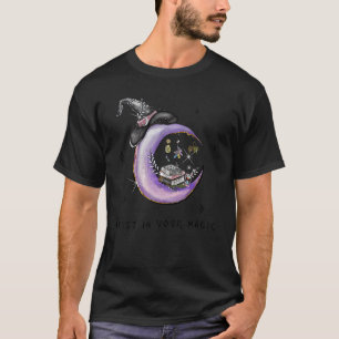 Camiseta Confie em sua Magic Moon Witchy Vibes Halloween Wi