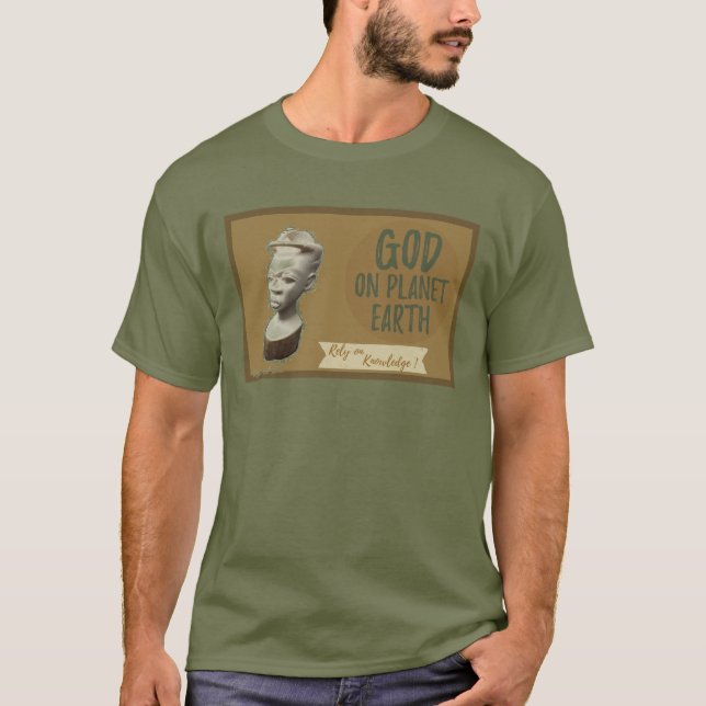 Camiseta Confie no T do homem do conhecimento (Frente)