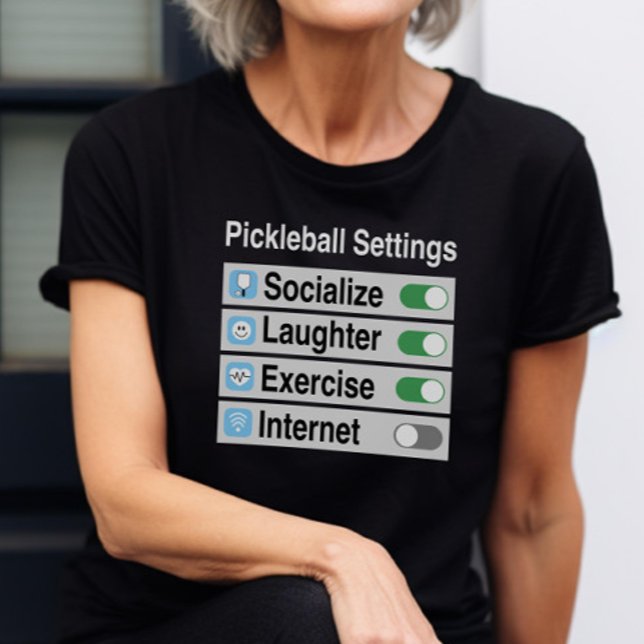 Camiseta Configurações de Pickleball Socialize o Exercício  (Criador carregado)