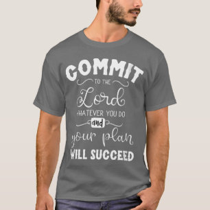 Camiseta Confio ao Senhor Mostrar Citação de Fé Cristã famí