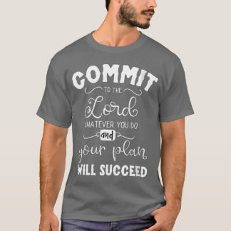 Camiseta Confio ao Senhor Mostrar Citação de Fé Cristã famí