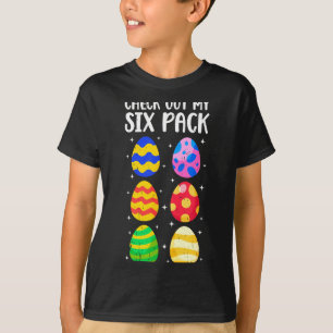 Camiseta Confira Meu Six Pack Diversão de Páscoa Abs Treino