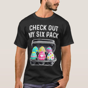 Camiseta Confira Meu Six Pack Ovo de Páscoa Divertido Abs T
