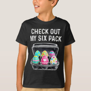 Camiseta Confira Meu Six Pack Ovo de Páscoa Engraçado Trein