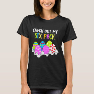 Camiseta Confira Meu Six Pack Ovo de Páscoa Engraçado Trein