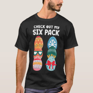 Camiseta Confira Meu Six Pack Piada de Ovo de Páscoa Abs Tr