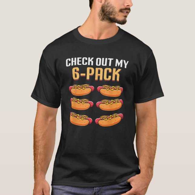 Camiseta Confira meus 6 hot dog hot pack (Frente)