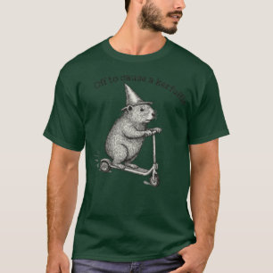 Camiseta Confortável colorido com uma marmota engraçada em