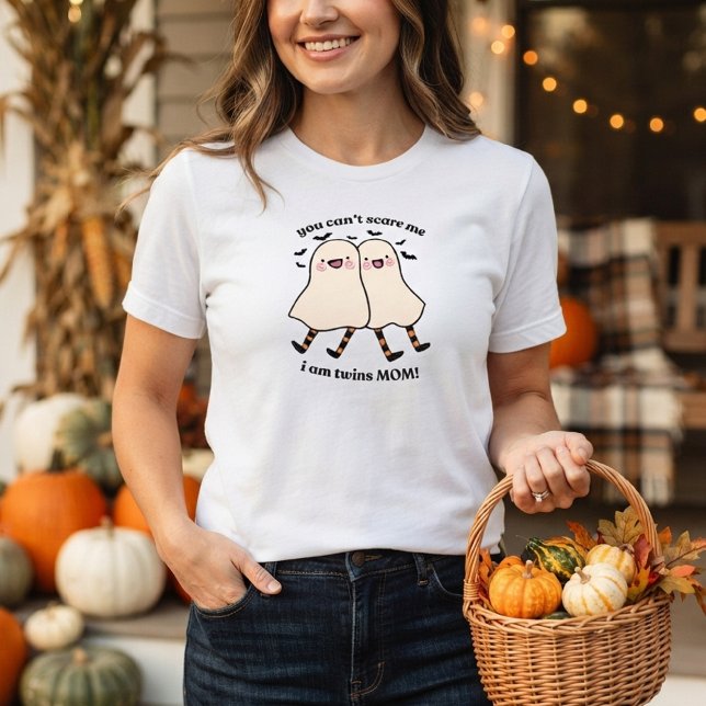 Camiseta Confortável para Mãe de Gêmeos no Hallowe (Criador carregado)