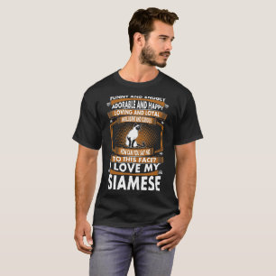 Camiseta Confortavelmente Siamese inteligente leal adoráve