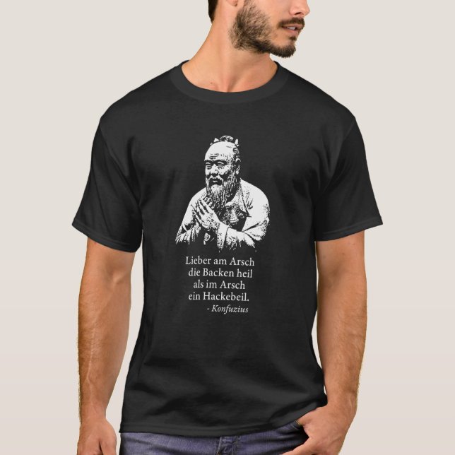 Camiseta Confuciius Sagt Obsceno Dizendo Por Lumberjack (Frente)