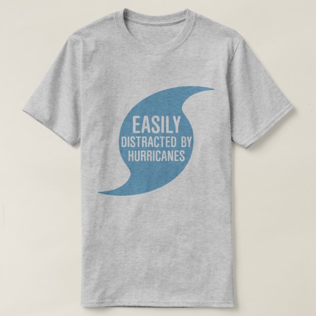 Camiseta Confundido facilmente por furacões (Frente do Design)