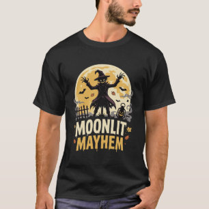 Camiseta Confusão de Monstros ao Luar de Halloween