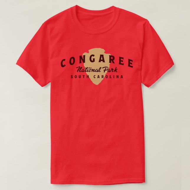 Camiseta Congaree National Park Arch Text Brown (Frente do Design)
