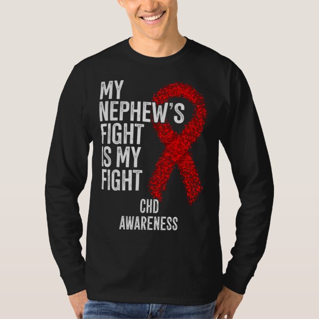 Camiseta Congenital Heart Defect My Nephew's Fight Is My Fi (Frente)