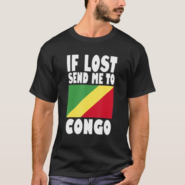 Camiseta Congo Flag Design  If lost send me to Congo (Frente)