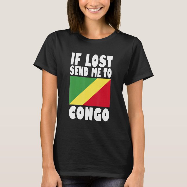 Camiseta Congo Flag Design  If lost send me to Congo (Frente)
