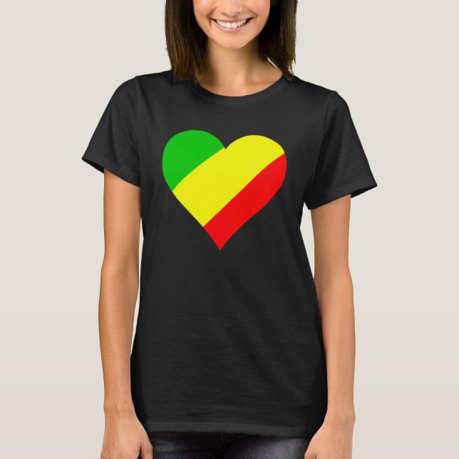 Camiseta Congo Flag Heart Congo Love Congo (Frente)
