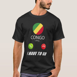 Camiseta Congo Flag Souvenir Congo Está Chamando