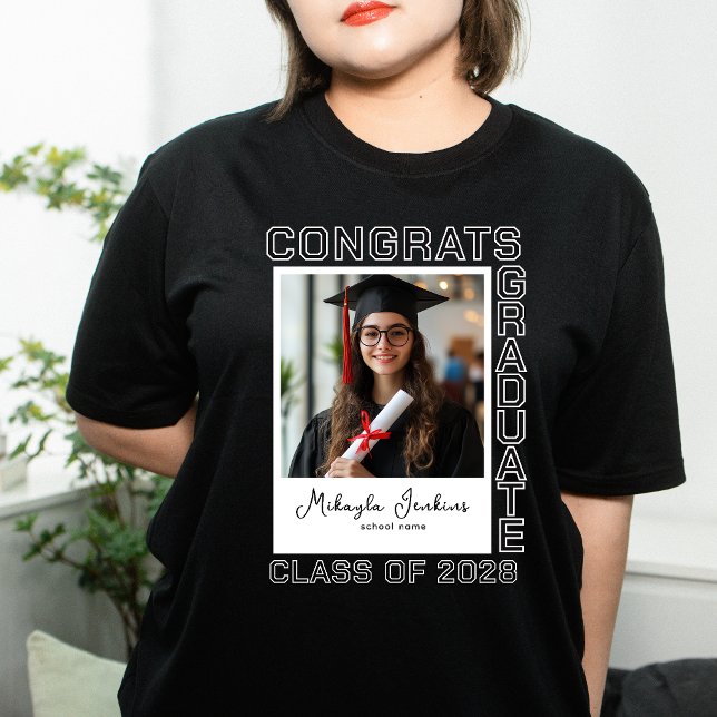 Camiseta Congrats Graduate Matching Family Custom Photo (Criador carregado)