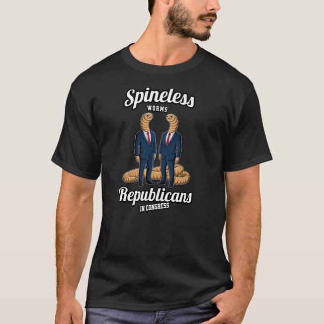 Camiseta Congresso Republicanos Engraçados Worms Spinless D (Frente)