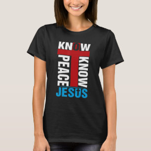Camiseta Conheça a paz Jesus Cristo Cristão Fé Cruza a Reli