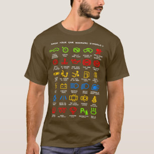 Camiseta Conheça as luzes do seu carro Mecânica Engraçado S